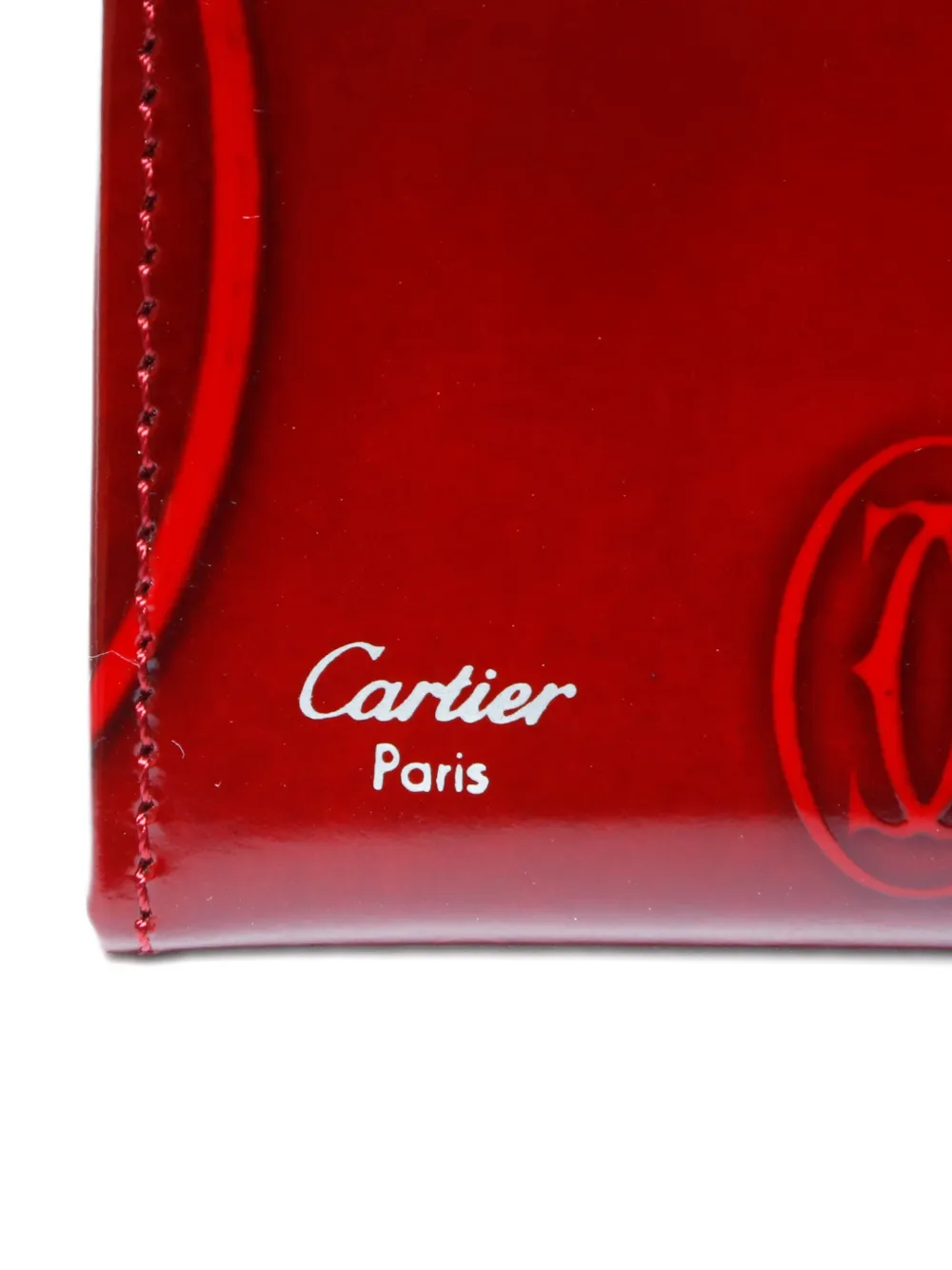 Pre-owned Cartier 2000s Happy Birthday Card Holder In Red