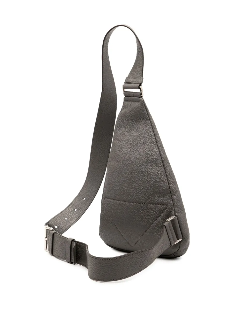 Pre-owned Prada 2000-2025 Vitello Daino Logo Embossed Sling Bag Crossbody Bag In Gray