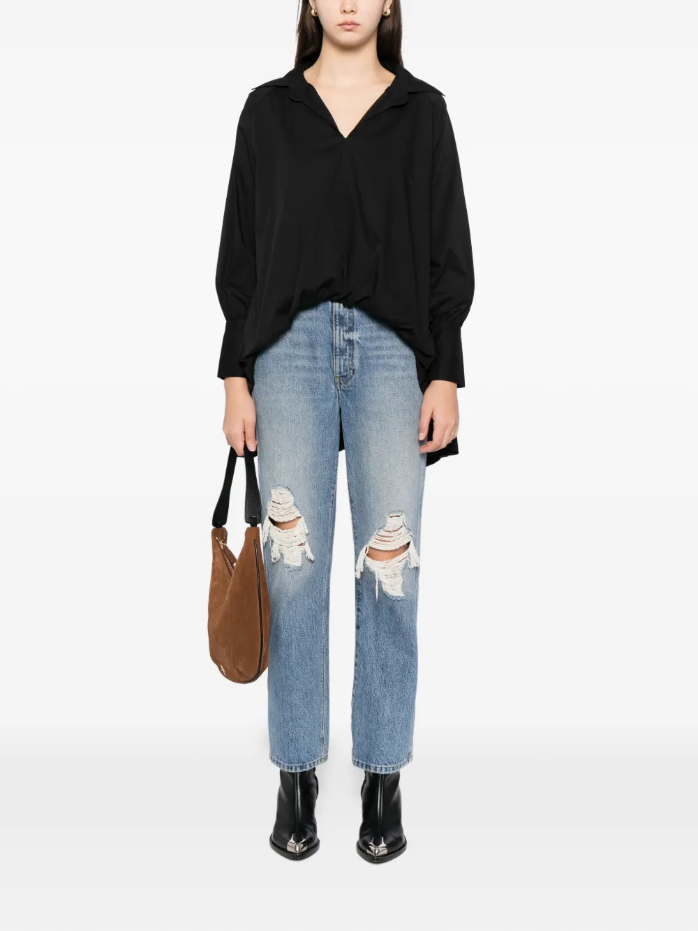 Blaklace Long-sleeved Top In Black