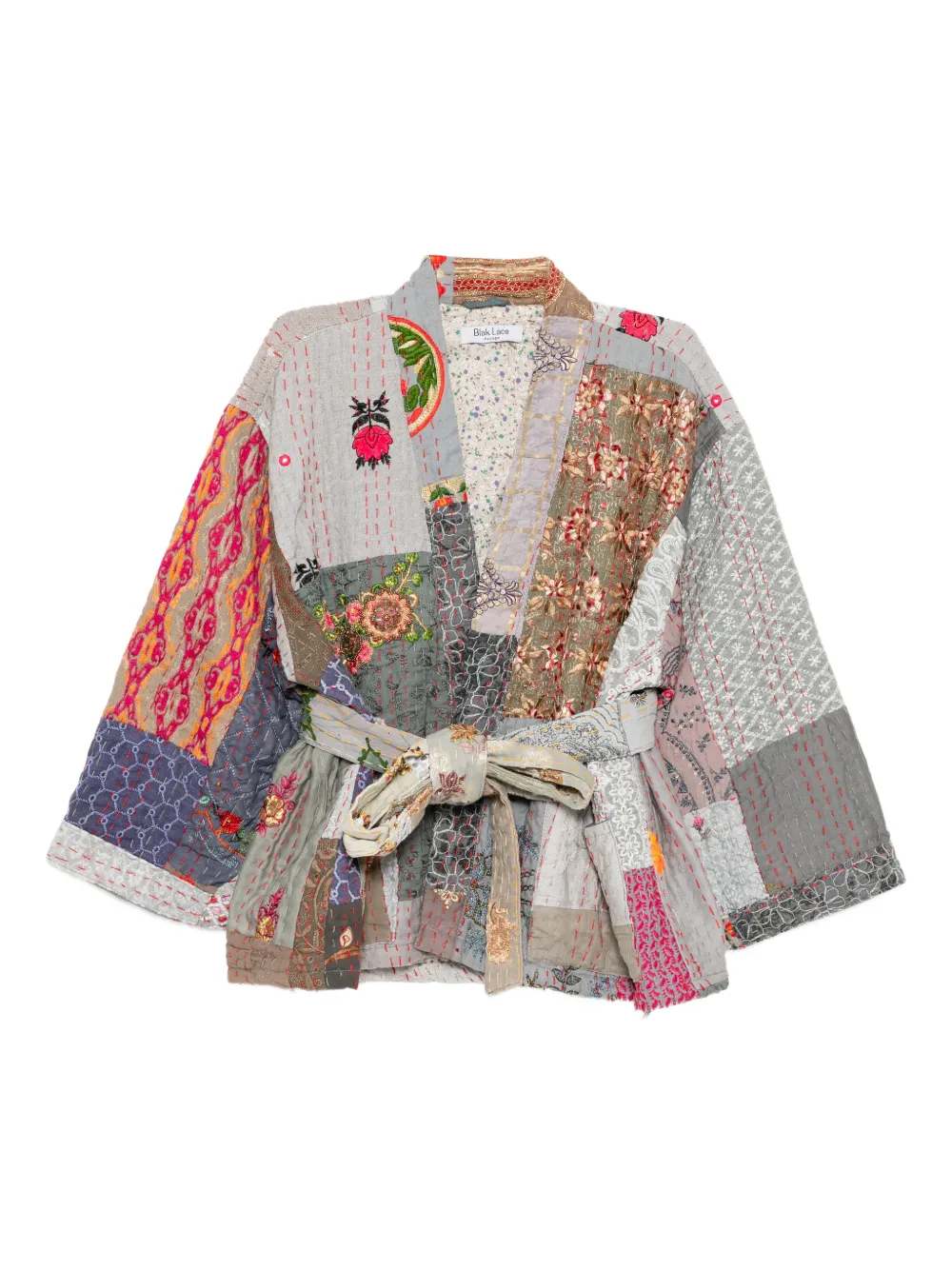 Blaklace Patchwork Belted Jacket In Multi