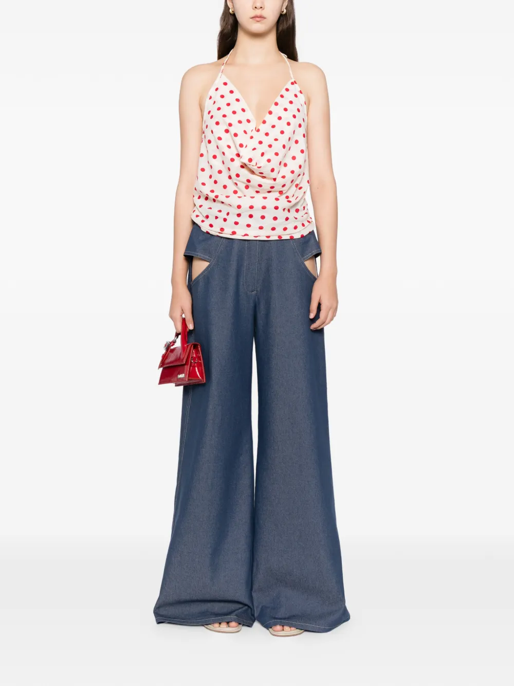 BLAKLACE Tanktop met stippen - POLKA RED