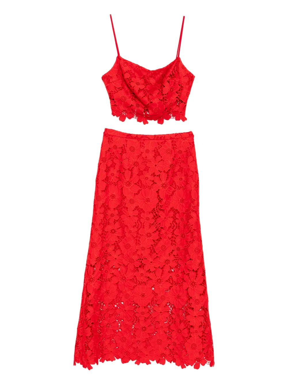 BLAKLACE ensemble-jupe à fleurs brodées | rouge | Image 1