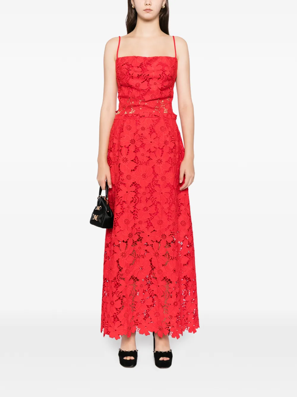 BLAKLACE Rok met geborduurde bloemen - Rood