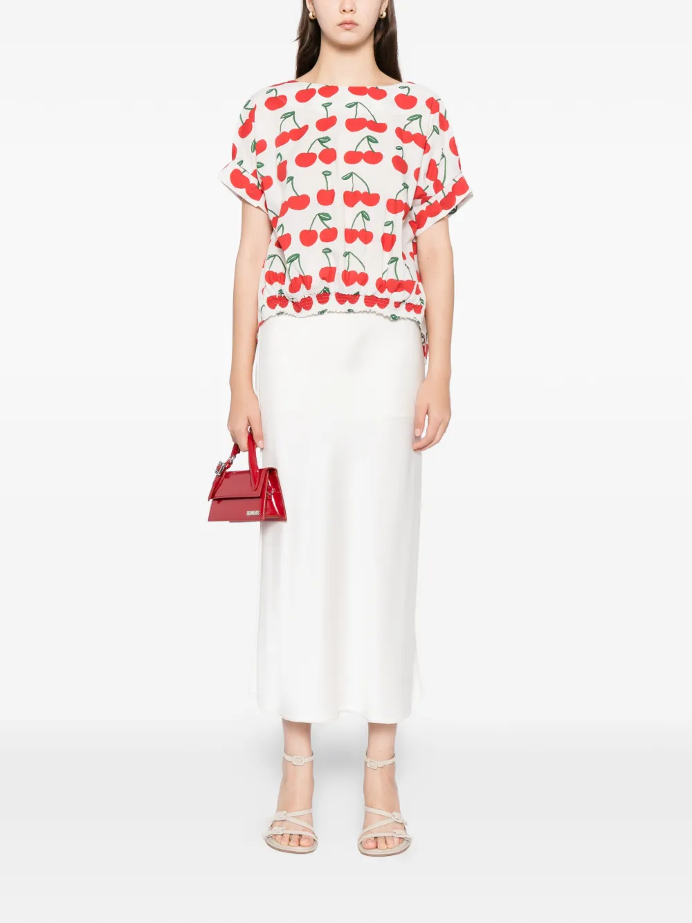 BLAKLACE Shirt met kersenprint - Wit