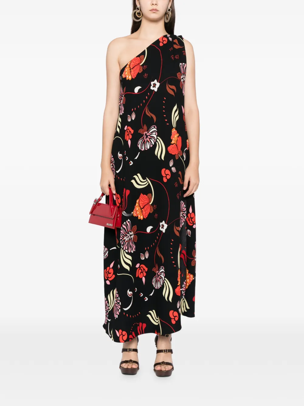 BLAKLACE Jurk met bloemenprint - Zwart