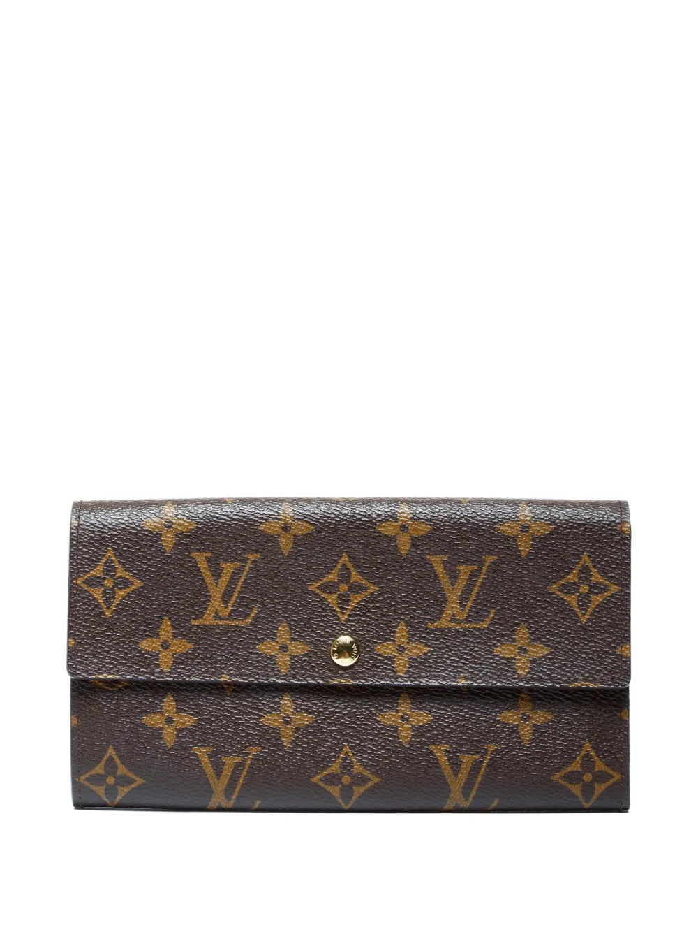Pre-owned Louis Vuitton 2006 Sarah Monogram Canvas Long Wallet In Brown