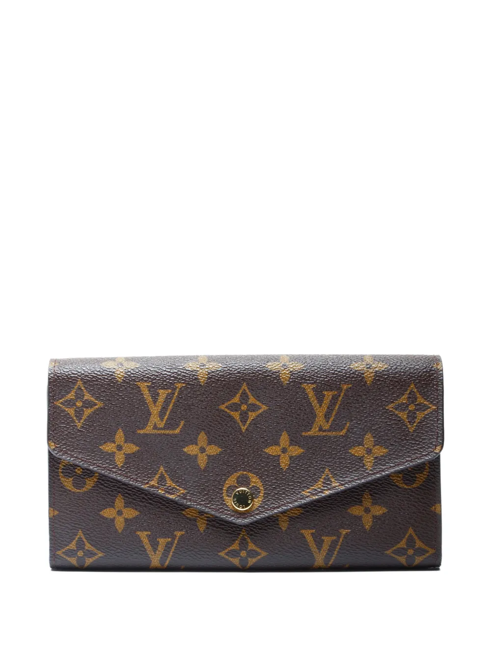Pre-owned Louis Vuitton 2014 Sarah Monogram Canvas Long Wallet In Brown