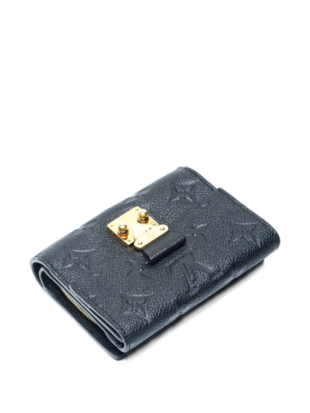 Pre-owned Louis Vuitton 2021-2025 Métis Empreinte Leather Wallet In Black