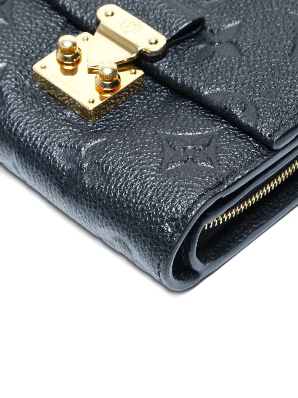 Pre-owned Louis Vuitton 2021-2025 Métis Empreinte Leather Wallet In Black