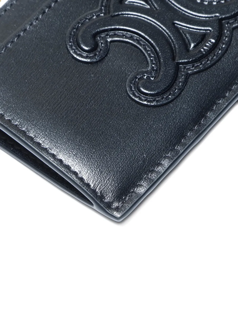 CELINE Pre-owned 2020-2025 Triomphe Leather Cardholder In Black