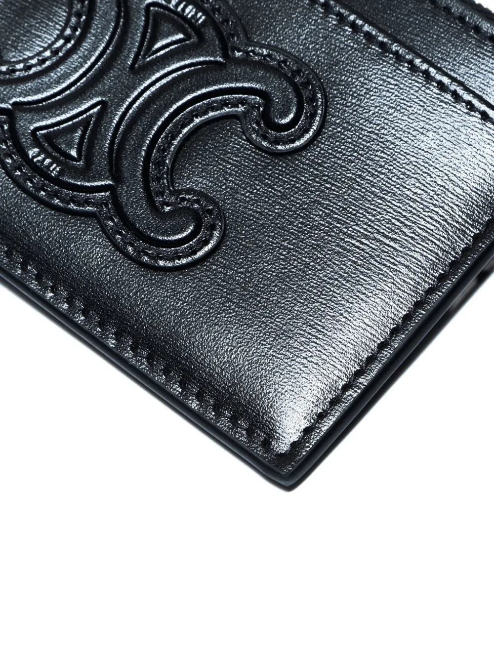 CELINE Pre-owned 2020-2025 Triomphe Leather Cardholder In Black