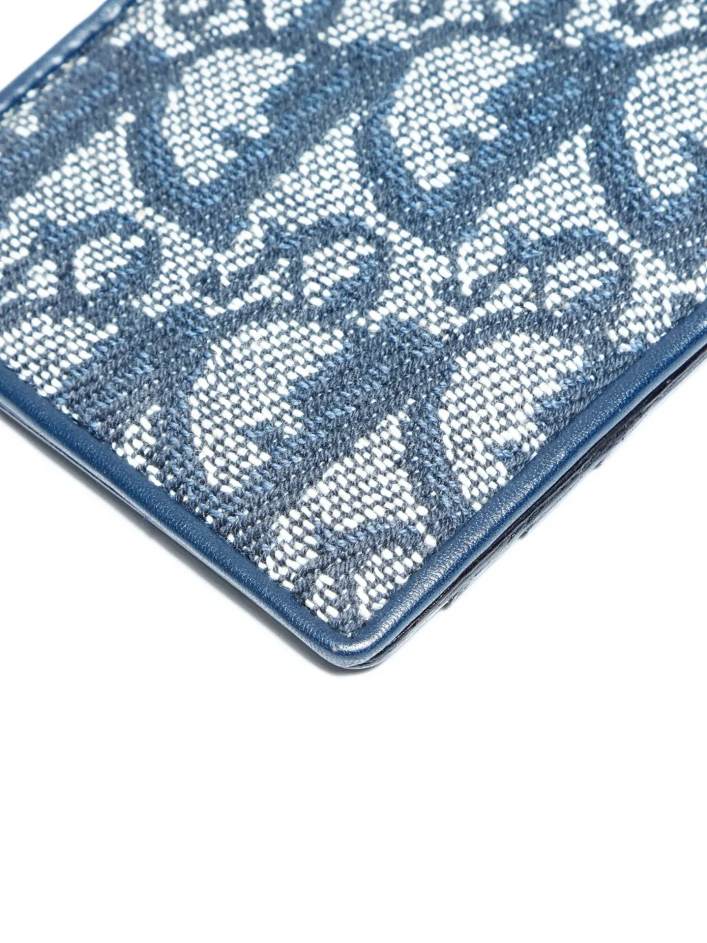 Pre-owned Dior 2000 Trotter-pattern Card Holder In Blue
