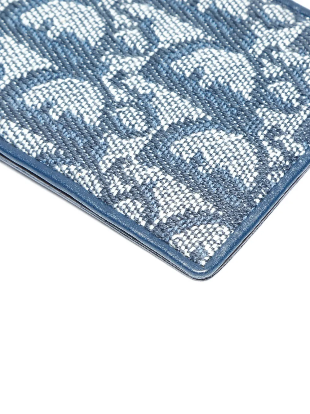 Pre-owned Dior 2000 Trotter-pattern Card Holder In Blue