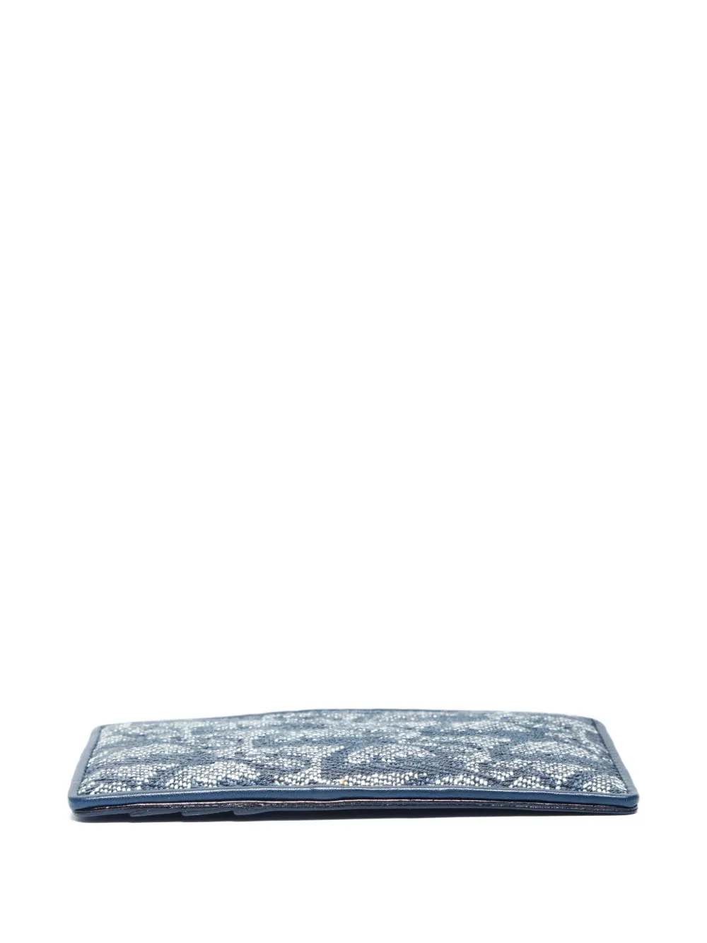 Pre-owned Dior 2000 Trotter-pattern Card Holder In Blue