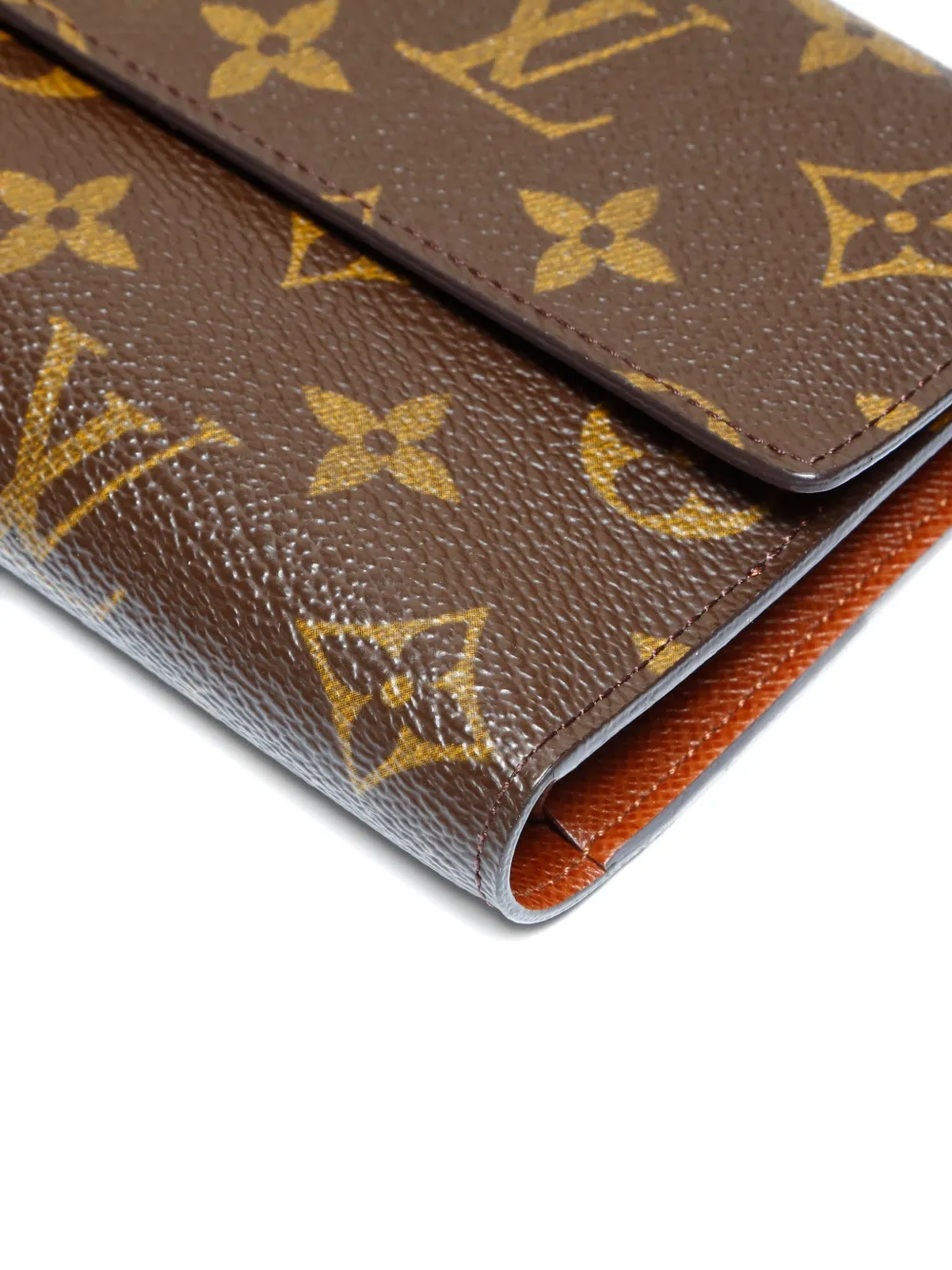 Pre-owned Louis Vuitton 2002 Porte Tresor Monogram Wallet In Brown