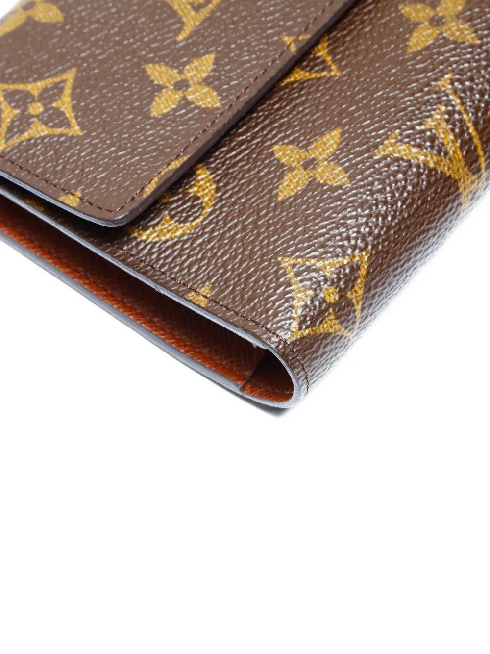 Pre-owned Louis Vuitton 2002 Porte Tresor Monogram Wallet In Brown