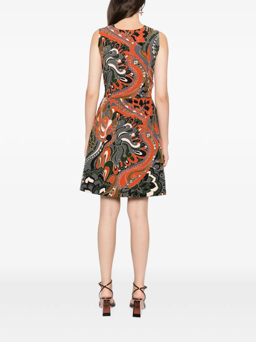 BLAKLACE Geknoopte jurk met paisley-print Oranje