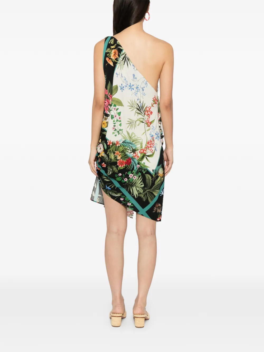 Blaklace One-shoulder Floral-print Dress In Multi