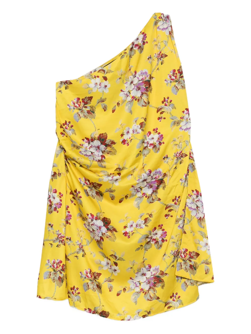 Blaklace One-shoulder Floral Dress In Yellow