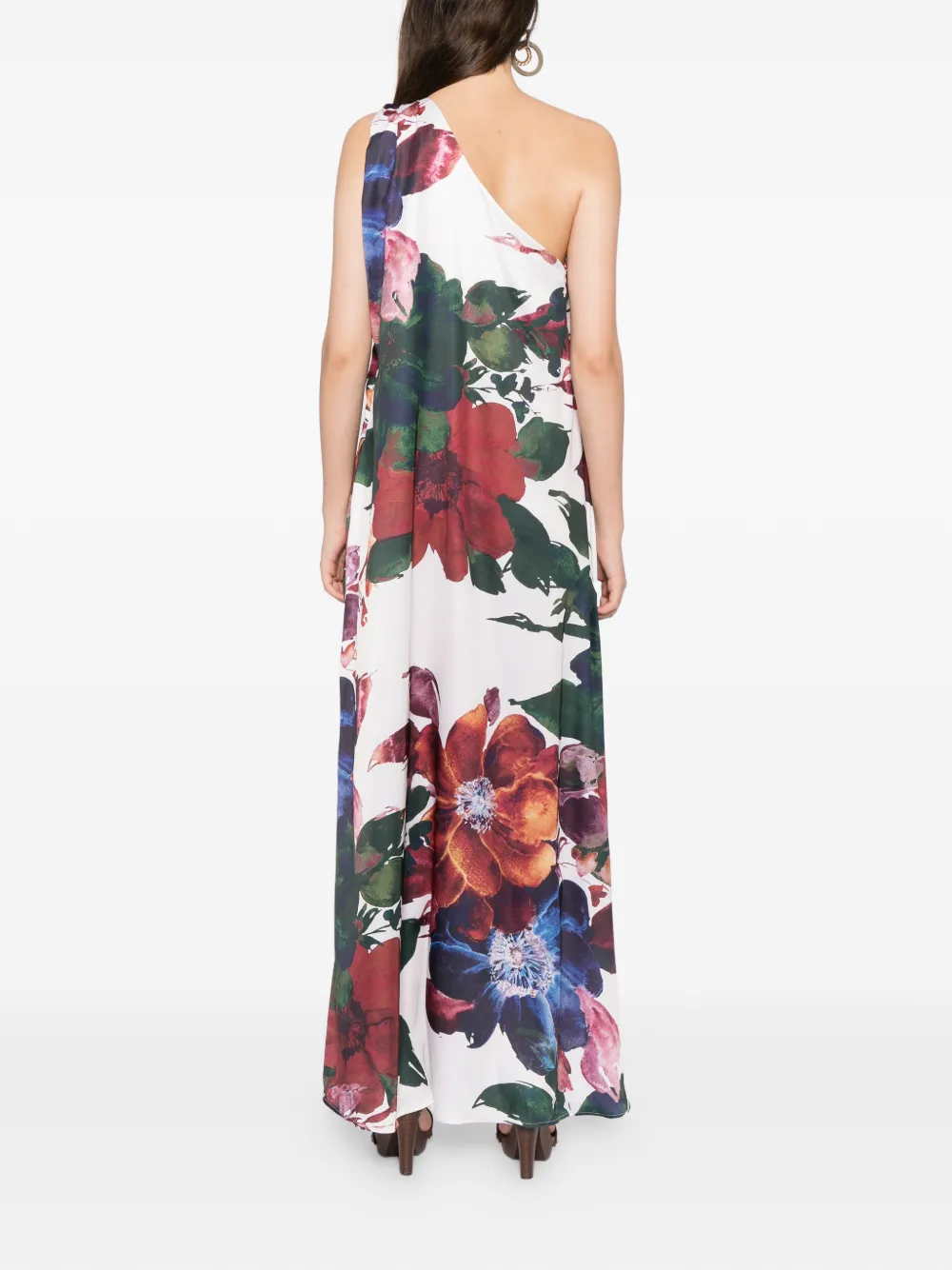 BLAKLACE Asymmetrische jurk met bloemen Groen