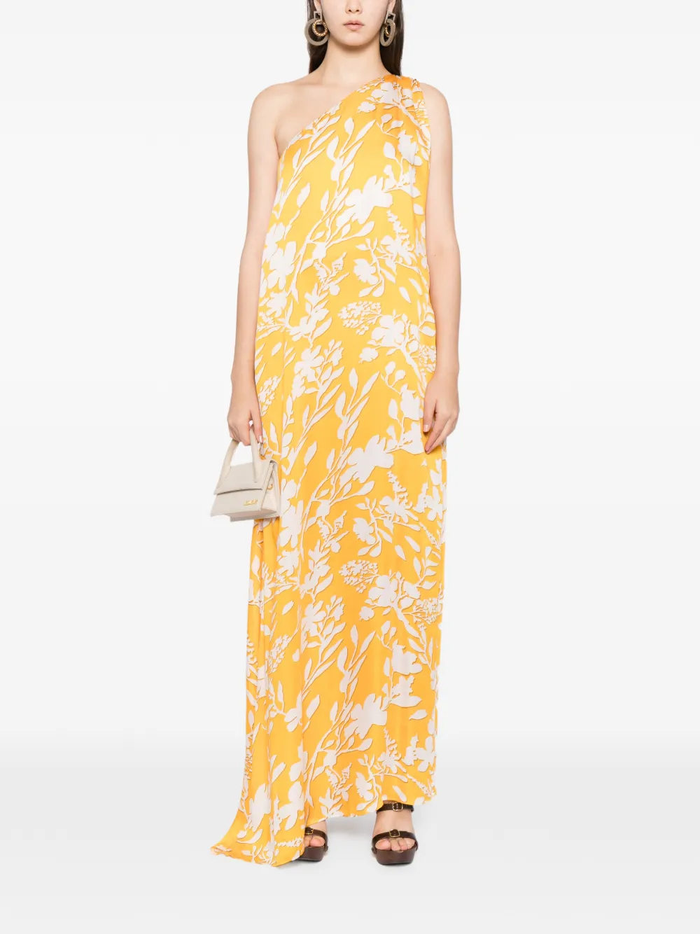 BLAKLACE Jurk met bloemenkant - Geel