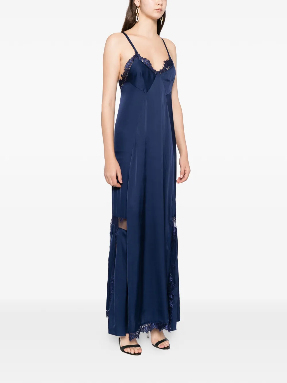 BLAKLACE Jurk met bloemenkant Blauw