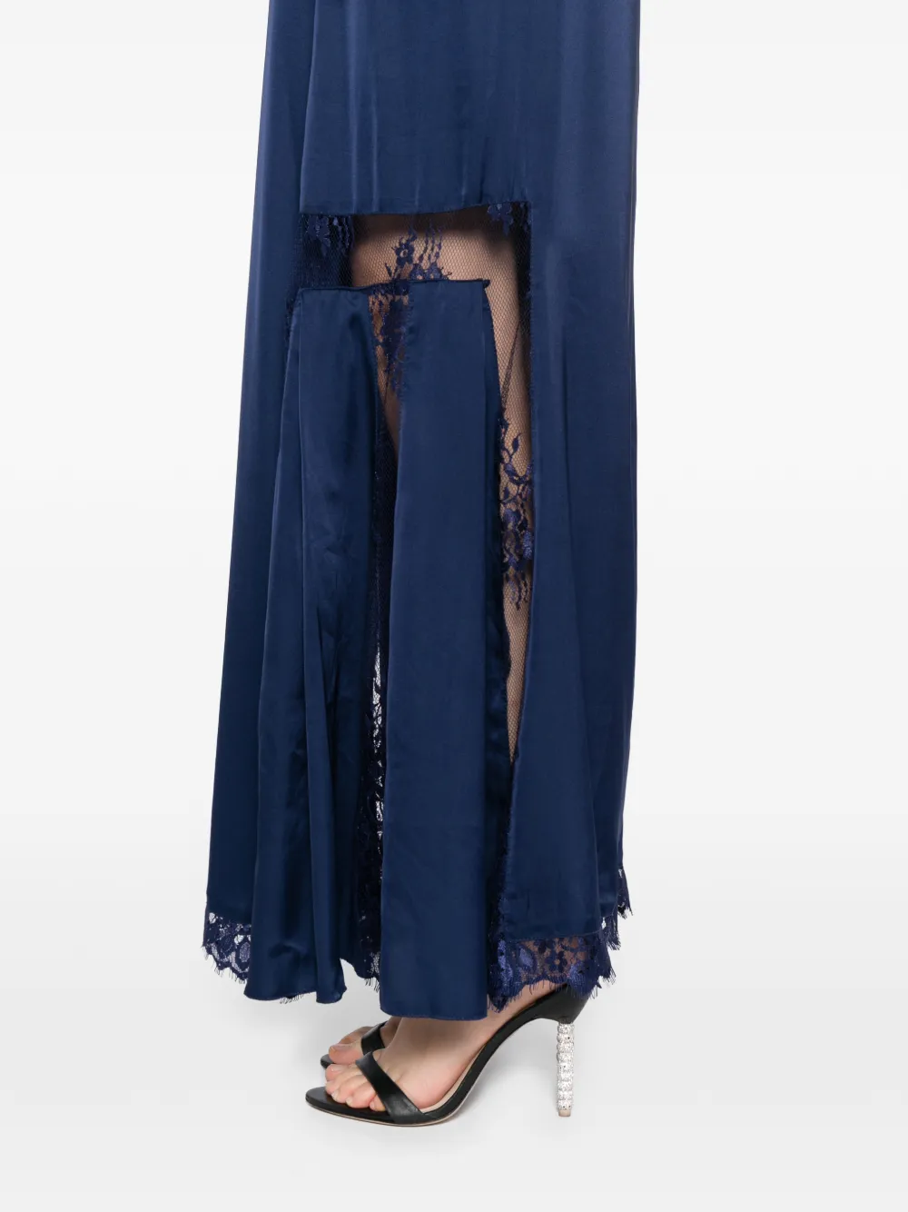 BLAKLACE Jurk met bloemenkant Blauw