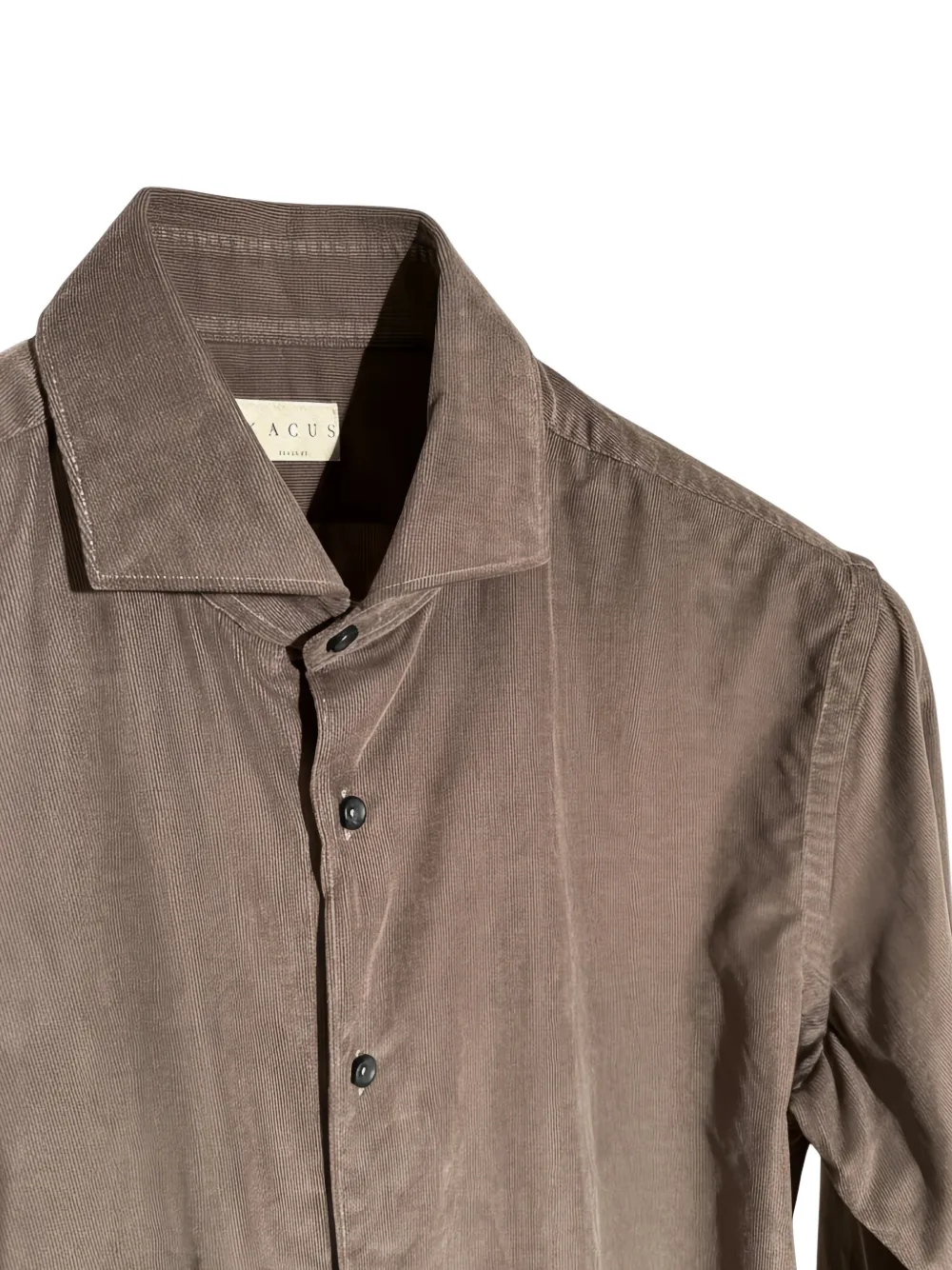 Xacus Ribfluwelen overhemd met knoopsluiting Bruin
