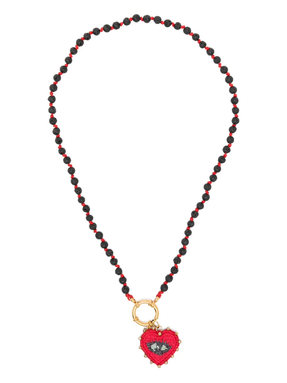 BLAKLACE Collana con ciondolo a cuore - Nero
