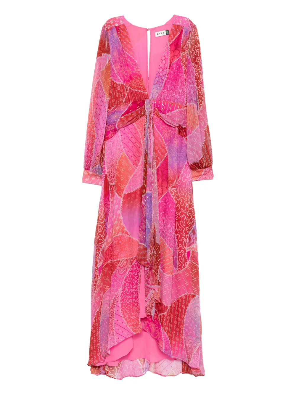 Rixo Meera Gown tie-detail floral dress | Pink | Image 1