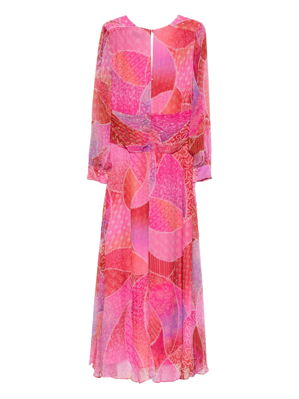 Rixo Meera Gown tie-detail floral dress - Roze