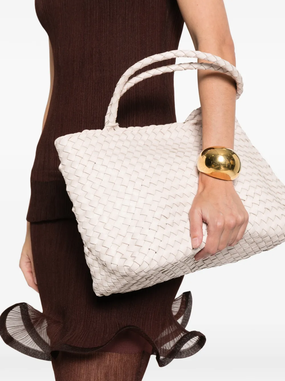 DRAGON DIFFUSION woven handle tote bag - Roze