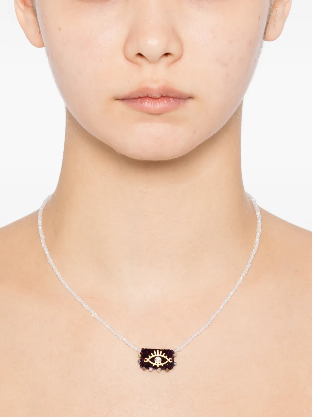 BLAKLACE Halskettingen verfraaid met kralen - Wit