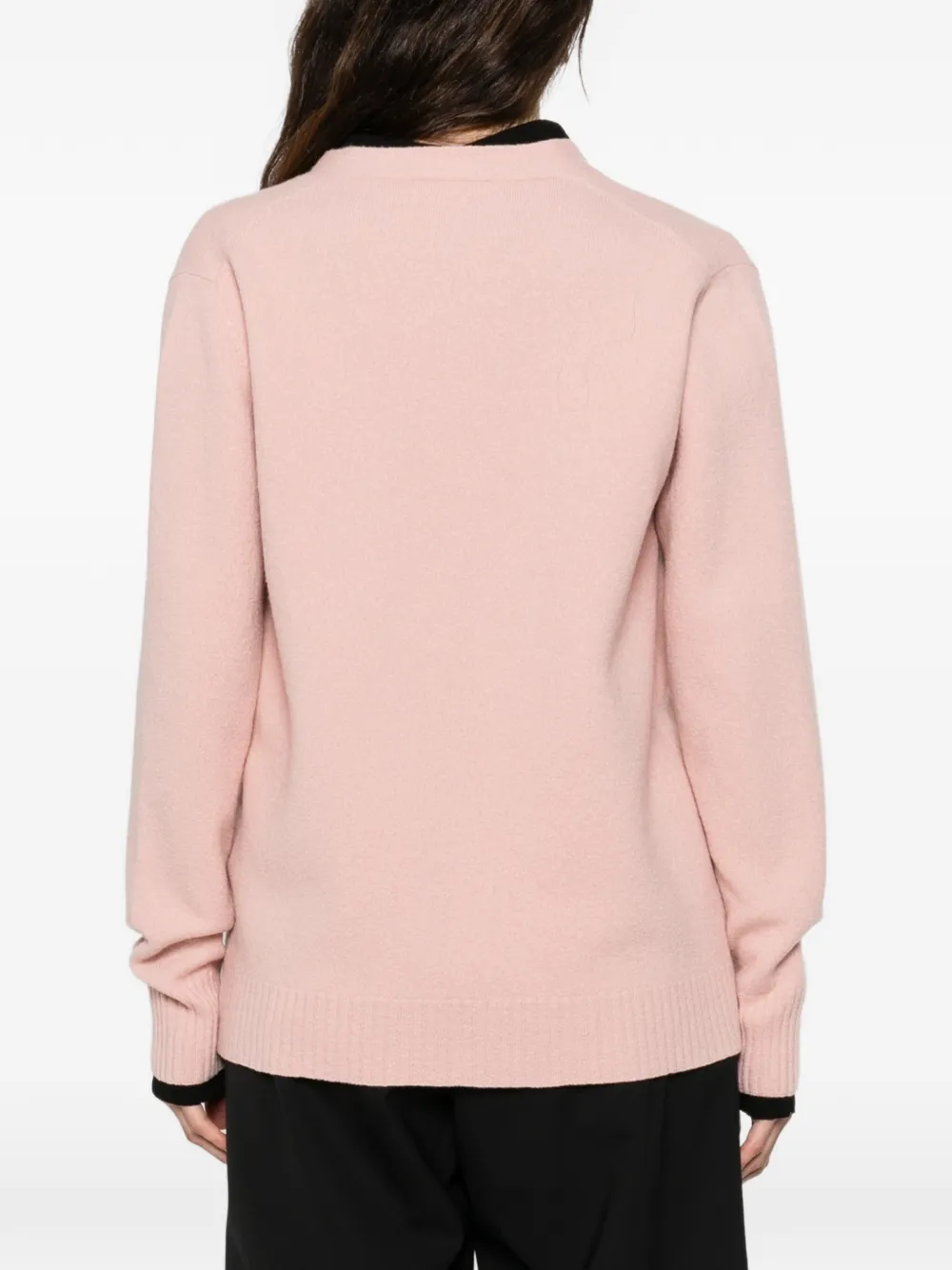 Jil Sander Geribbeld vest met knoop Roze
