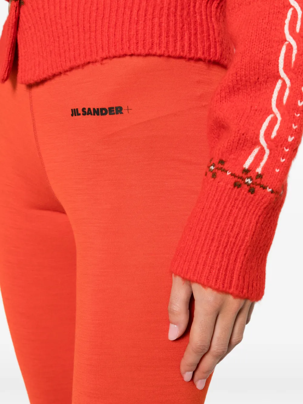 Jil Sander Broek met elastische taille en logodetail Rood