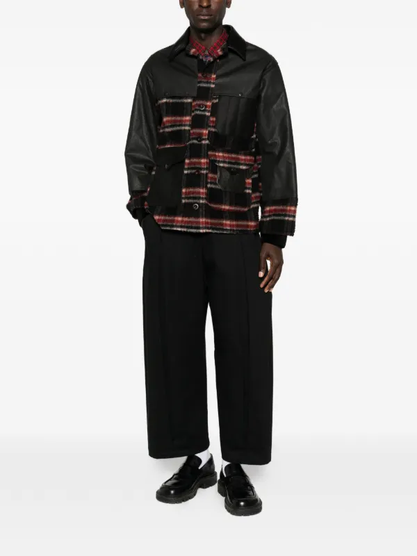 Junya Watanabe MAN x Comme Des Garçons 格纹拼接夹克| 黑色| FARFETCH CN