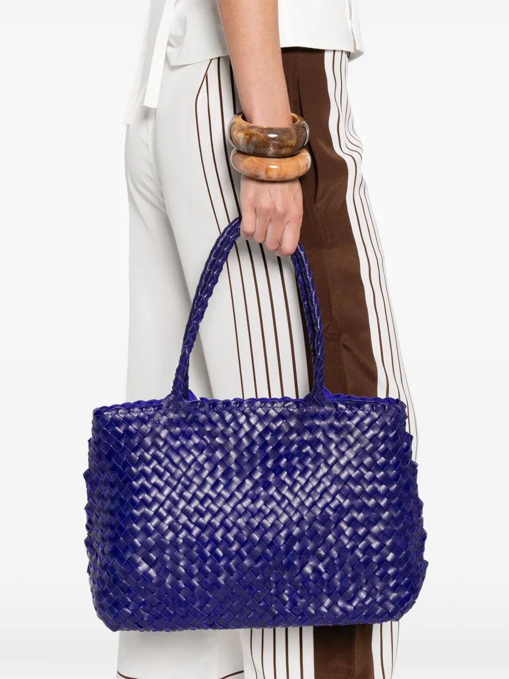 DRAGON DIFFUSION braided handle tote bag - Blauw