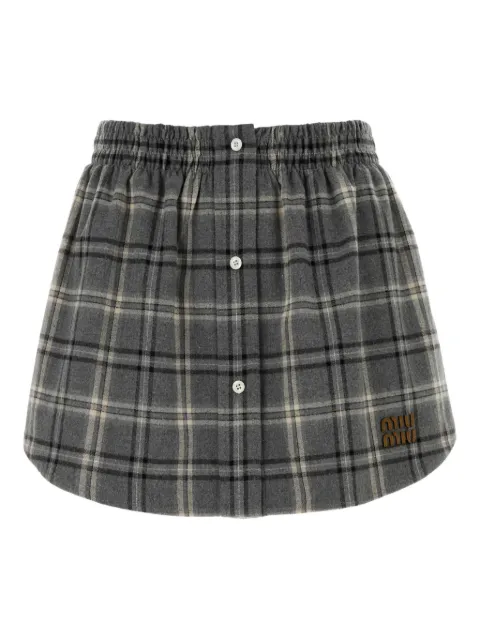 Miu Miu checked A-line skirt