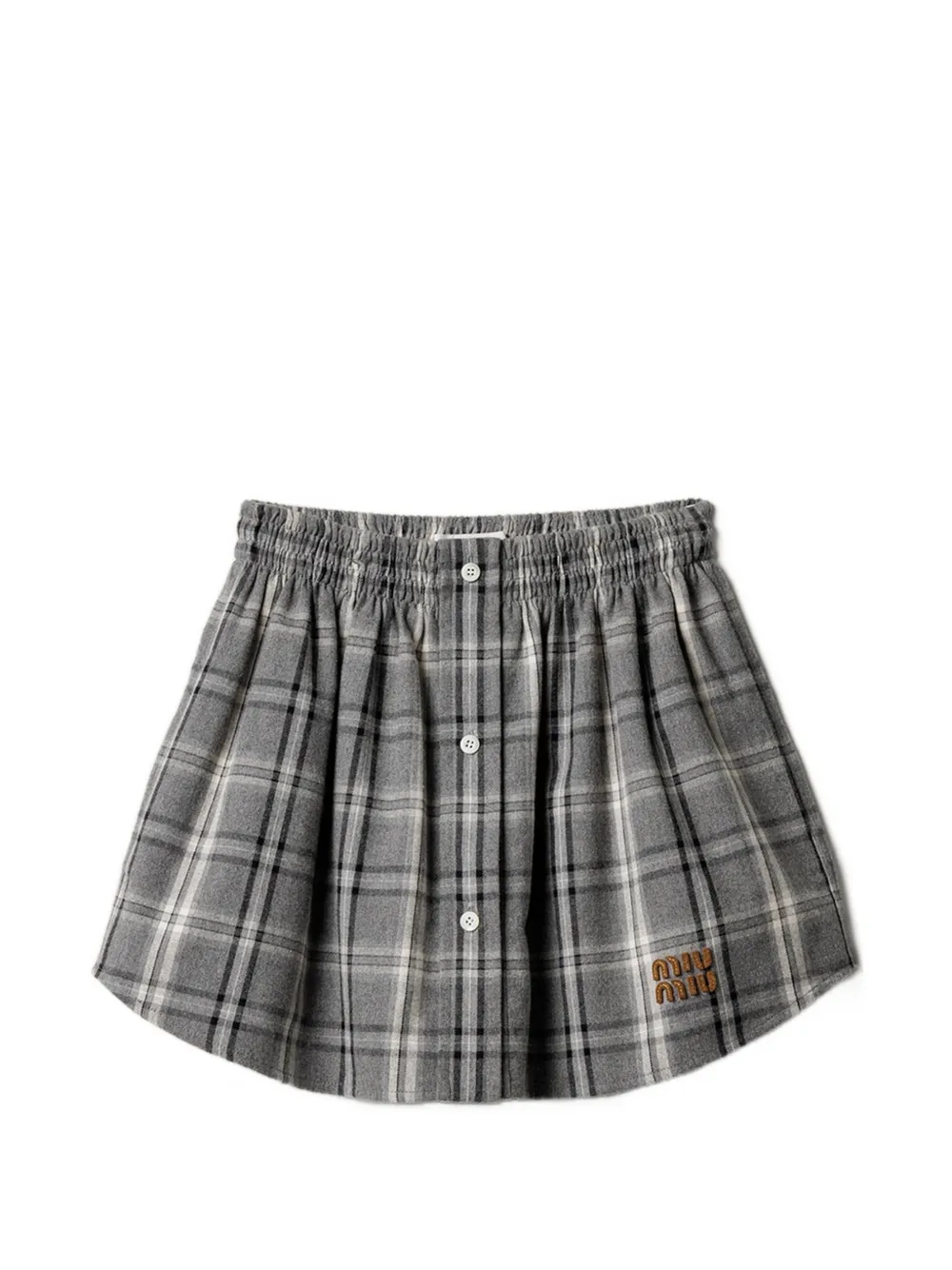 Miu Miu checked A-line skirt - Grau