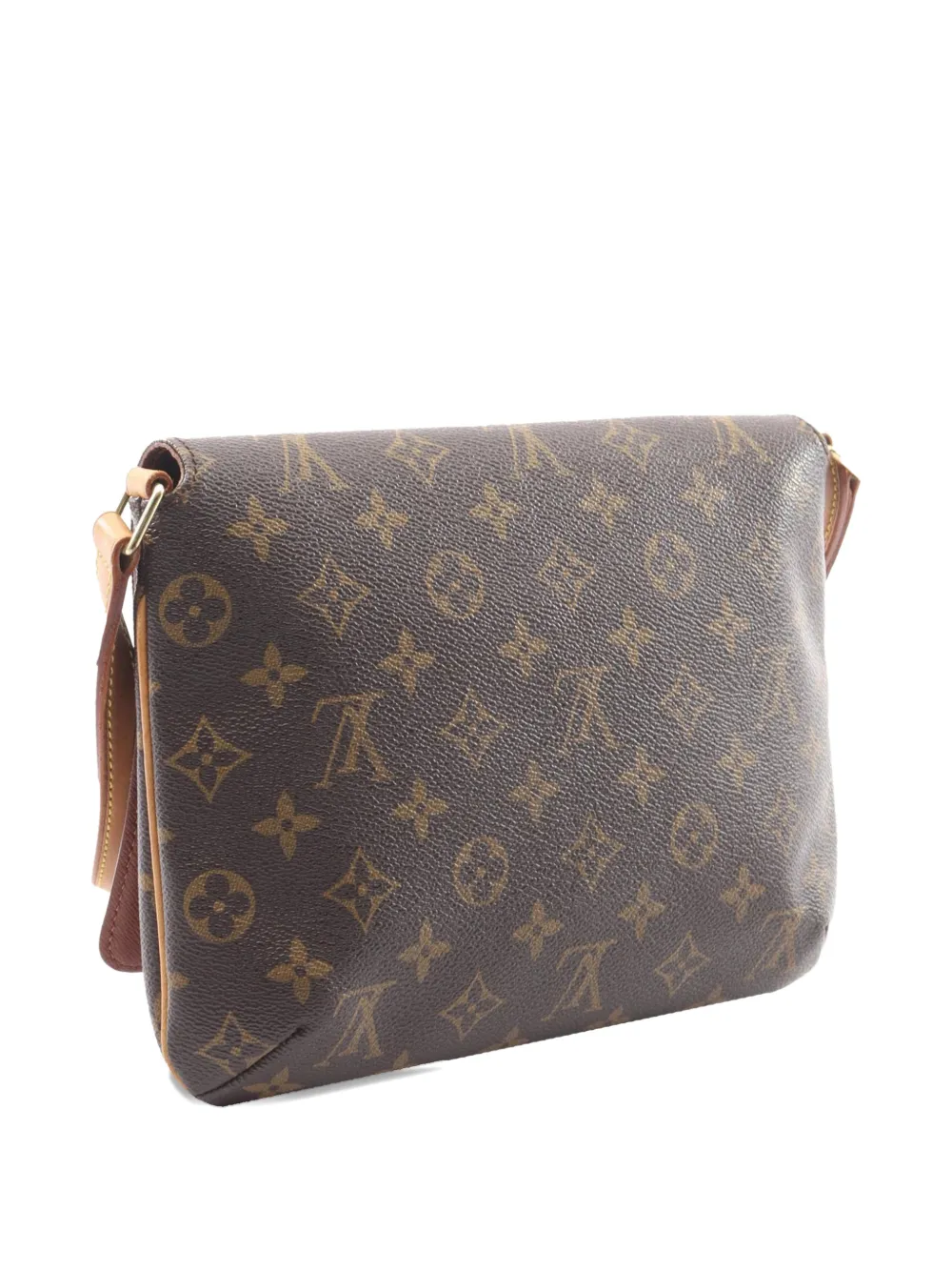 Pre-owned Louis Vuitton 2000 Monogram Musette Tango Short Strap Crossbody Bag In Brown