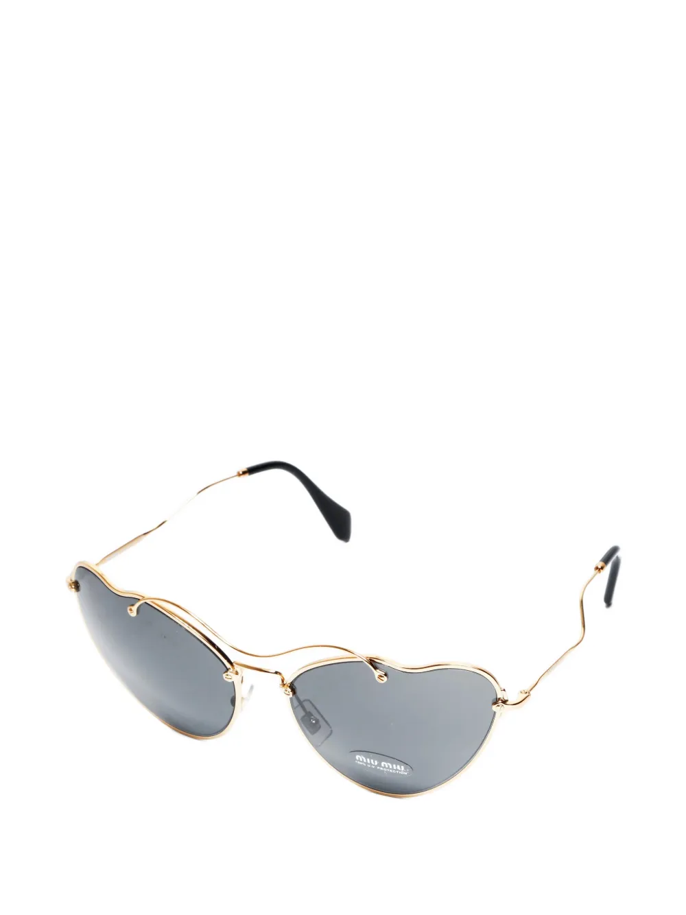 Miu Miu Pre-Owned 2010-2020 heart-frame sunglasses | Gold | Image 1