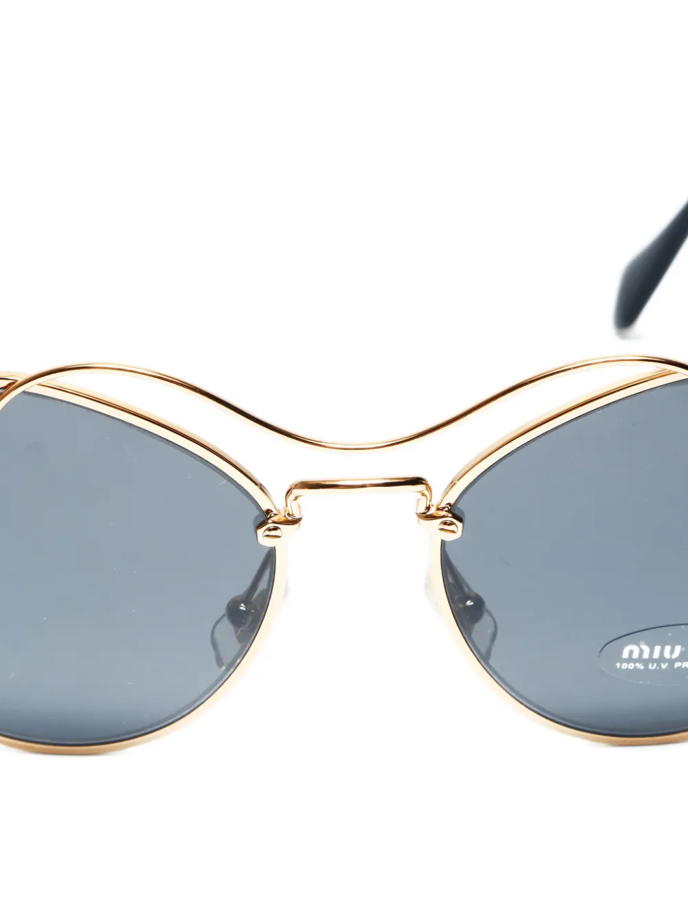 MIU MIU Pre-owned 2010-2020 Heart-frame Sunglasses In Gold