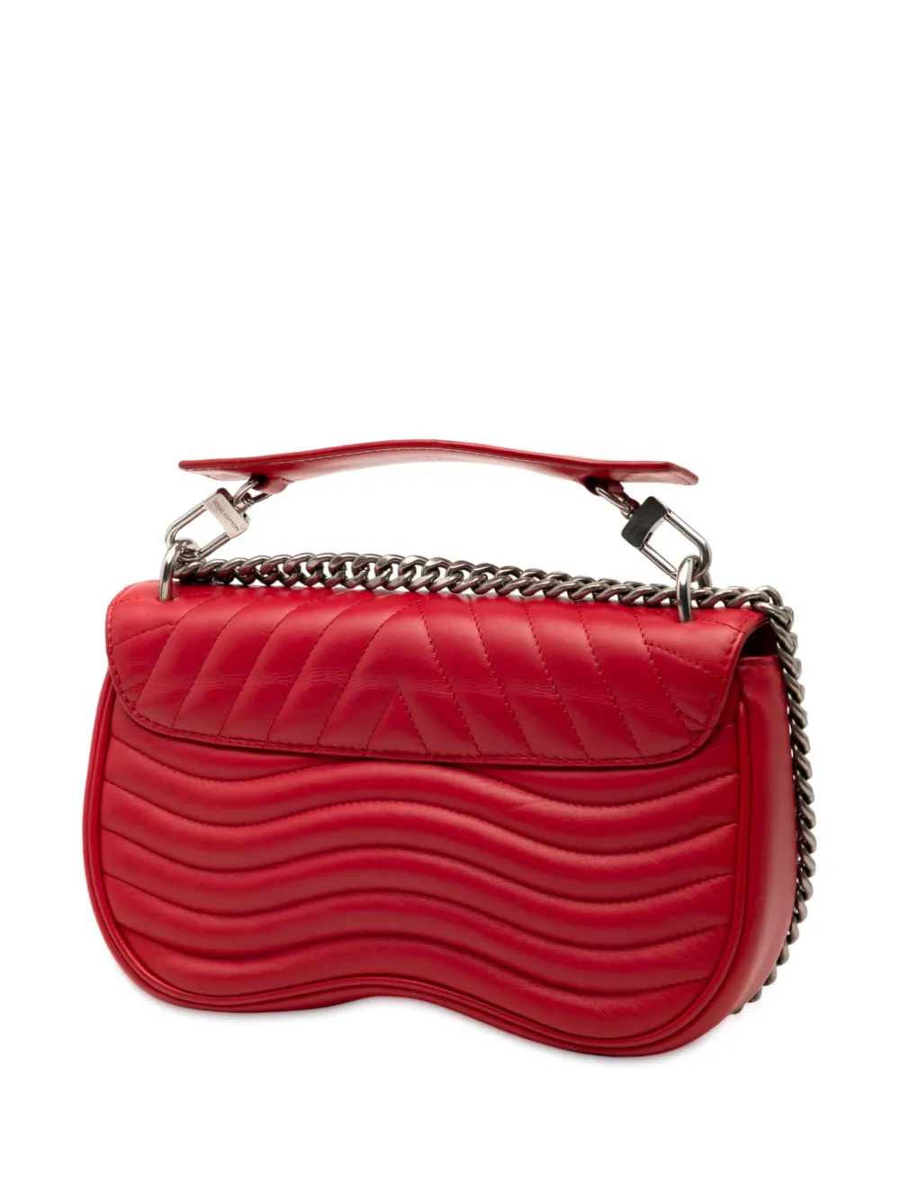 Pre-owned Louis Vuitton 2019 New Wave Chain Bag Mm Satchel In Red