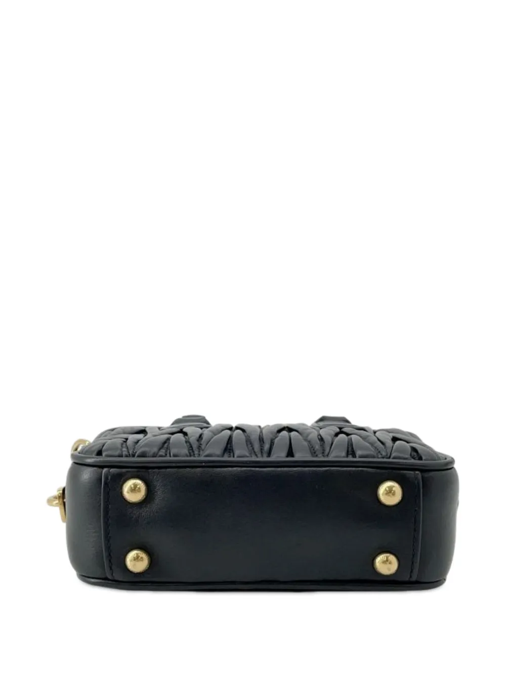 MIU MIU Pre-owned 2021-2025 Matelasse Nappa Arcadie Satchel In Black