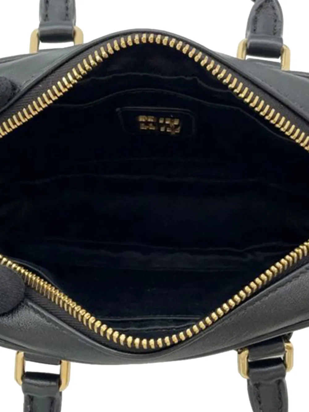 MIU MIU Pre-owned 2021-2025 Matelasse Nappa Arcadie Satchel In Black