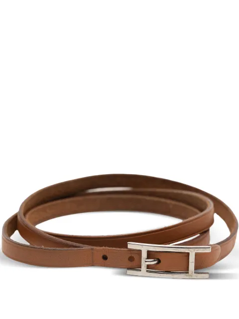 Hermès Pre-Owned 2000-2025 Leather Hapi 3 Double Tour Bracelet costume bracelet