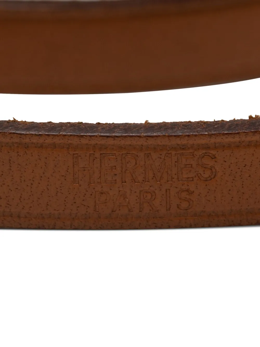 HERMES Pre-owned 2000-2025 Leather Hapi 3 Double Tour Bracelet Costume Bracelet In Brown