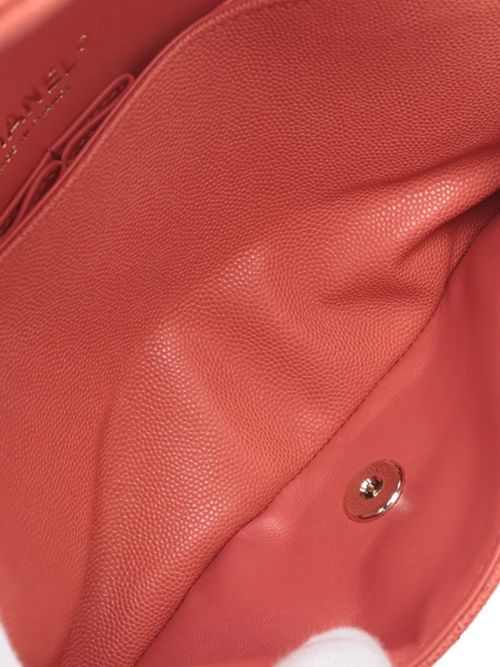 Pre-owned Chanel 2021-2025 Medium Classic Caviar Double Flap Shoulder Bag In Pink