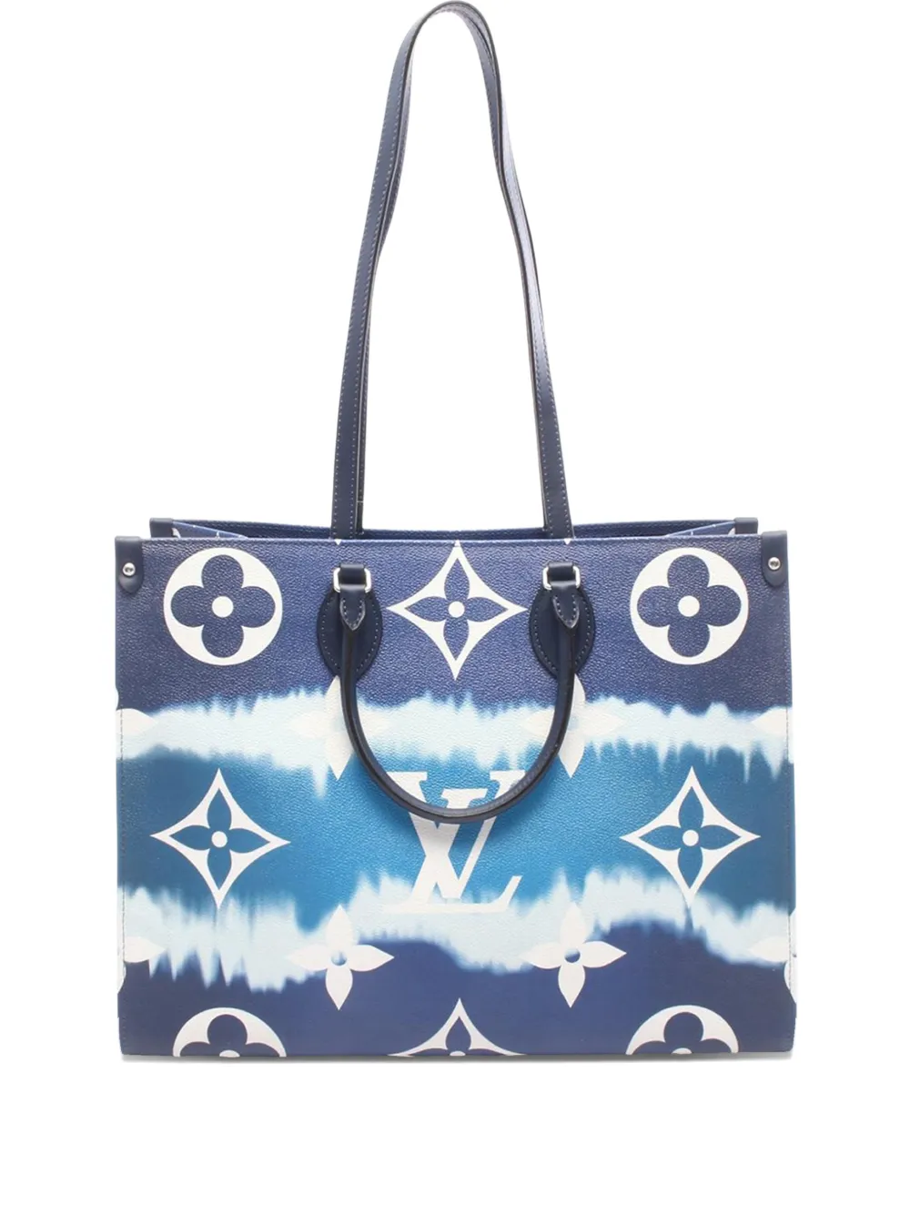 Pre-owned Louis Vuitton 2019 Monogram Giant Escale Onthego Gm Satchel In Blue