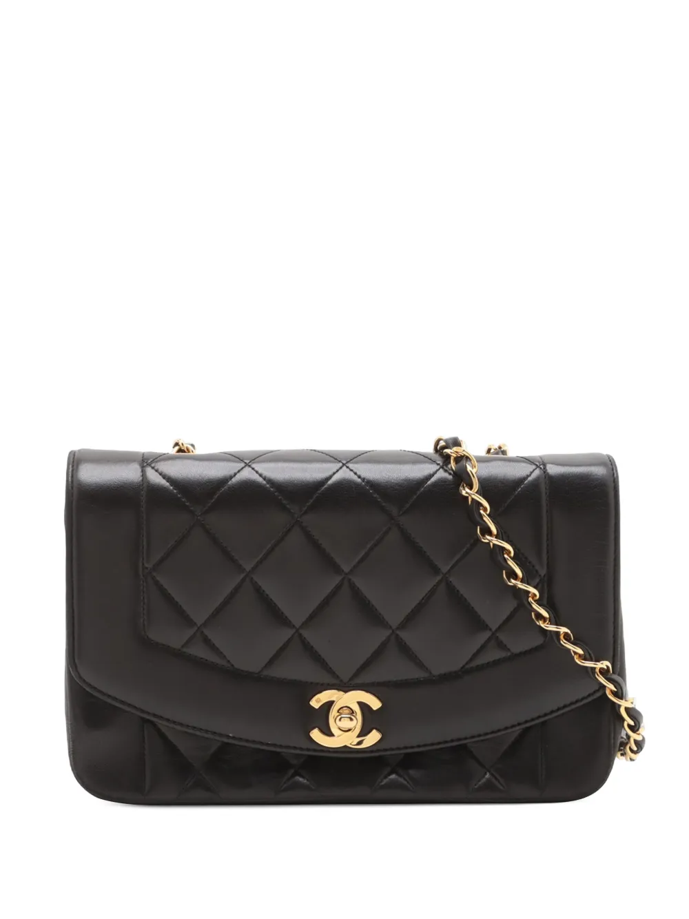 CHANEL Pre-Owned 2019 Small Lambskin Diana Flap crossbody bag - ブラック